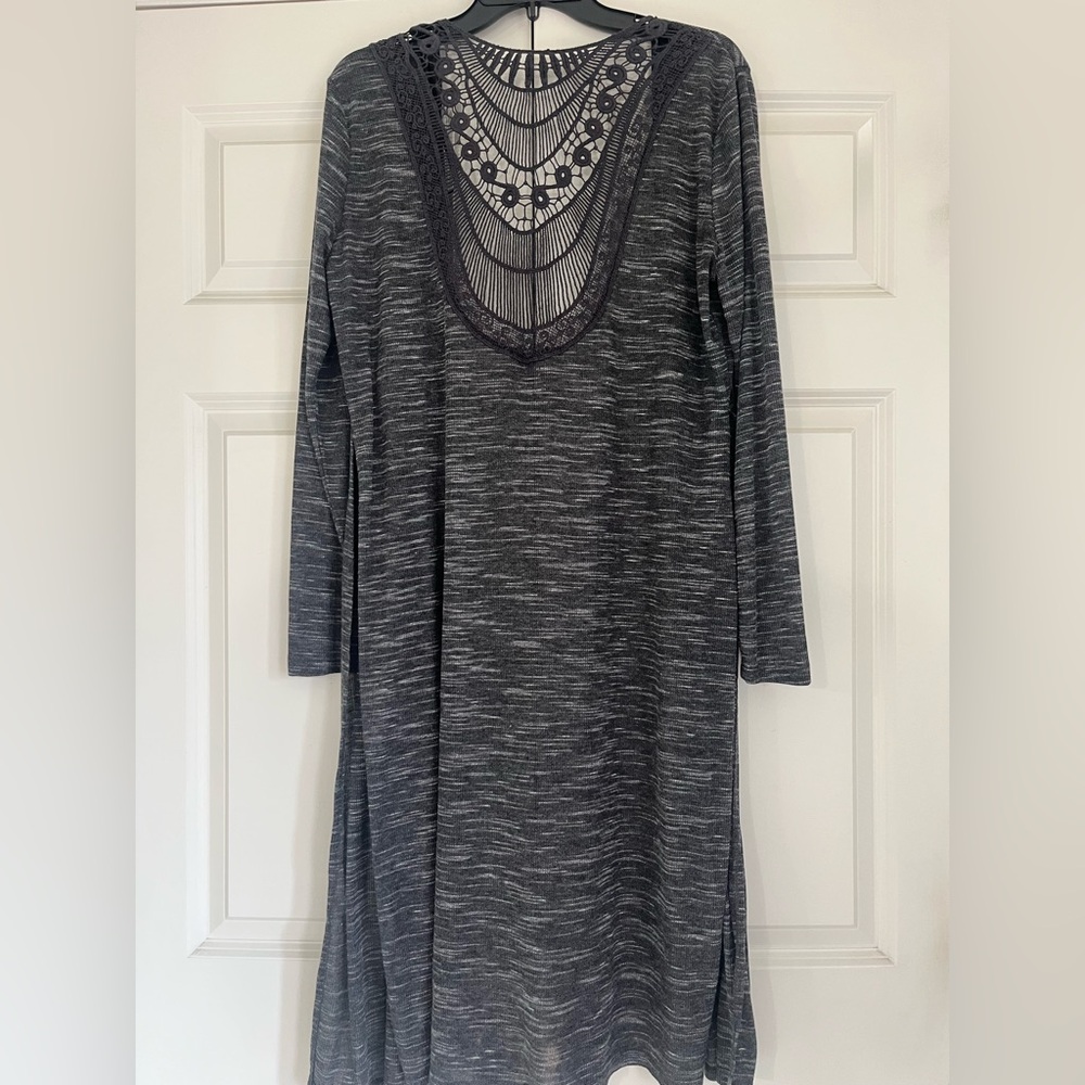 Ambiance Lightweight Knit Lace Detail Open Front Cardigan Size 1XL